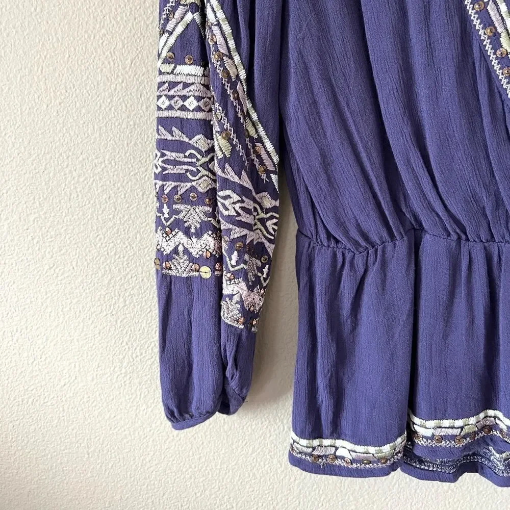 Free People Boho Stitch Up Your Heart Blouse - Picture 4 of 11